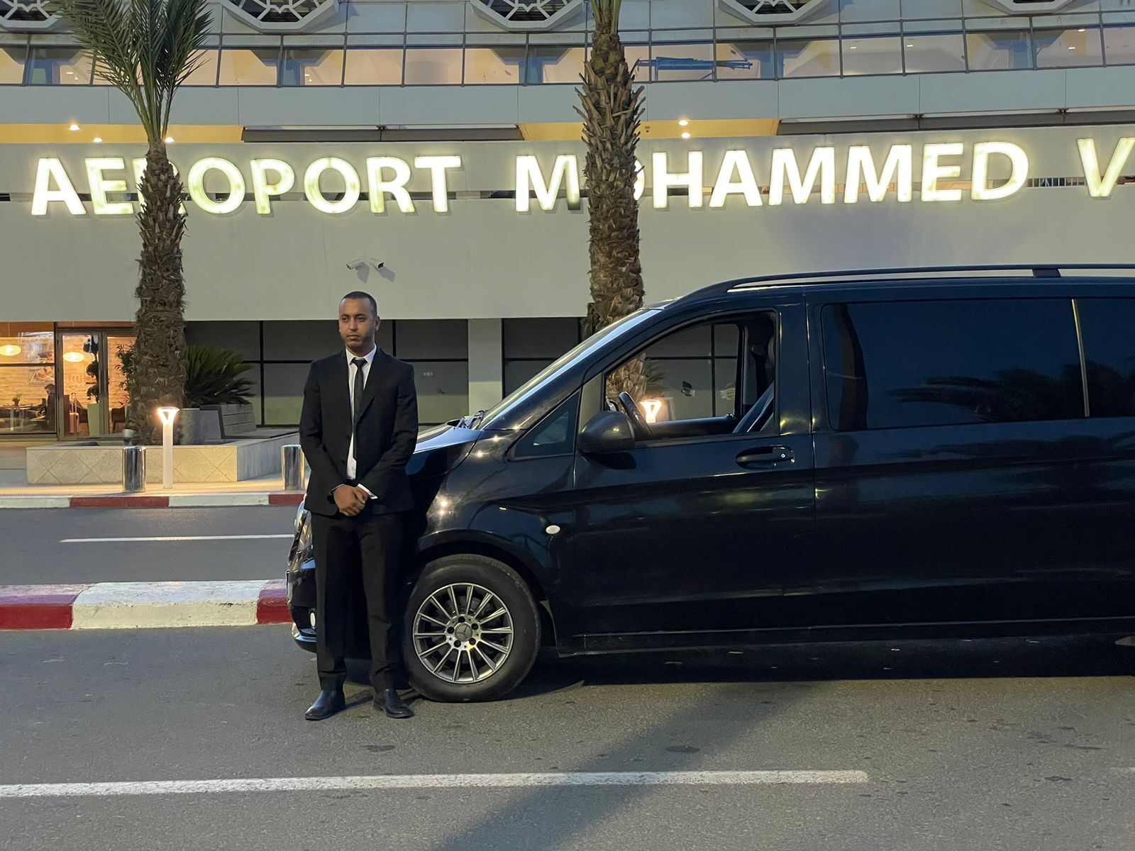 Casablanca airport shuttle service vehicle ready for transfer