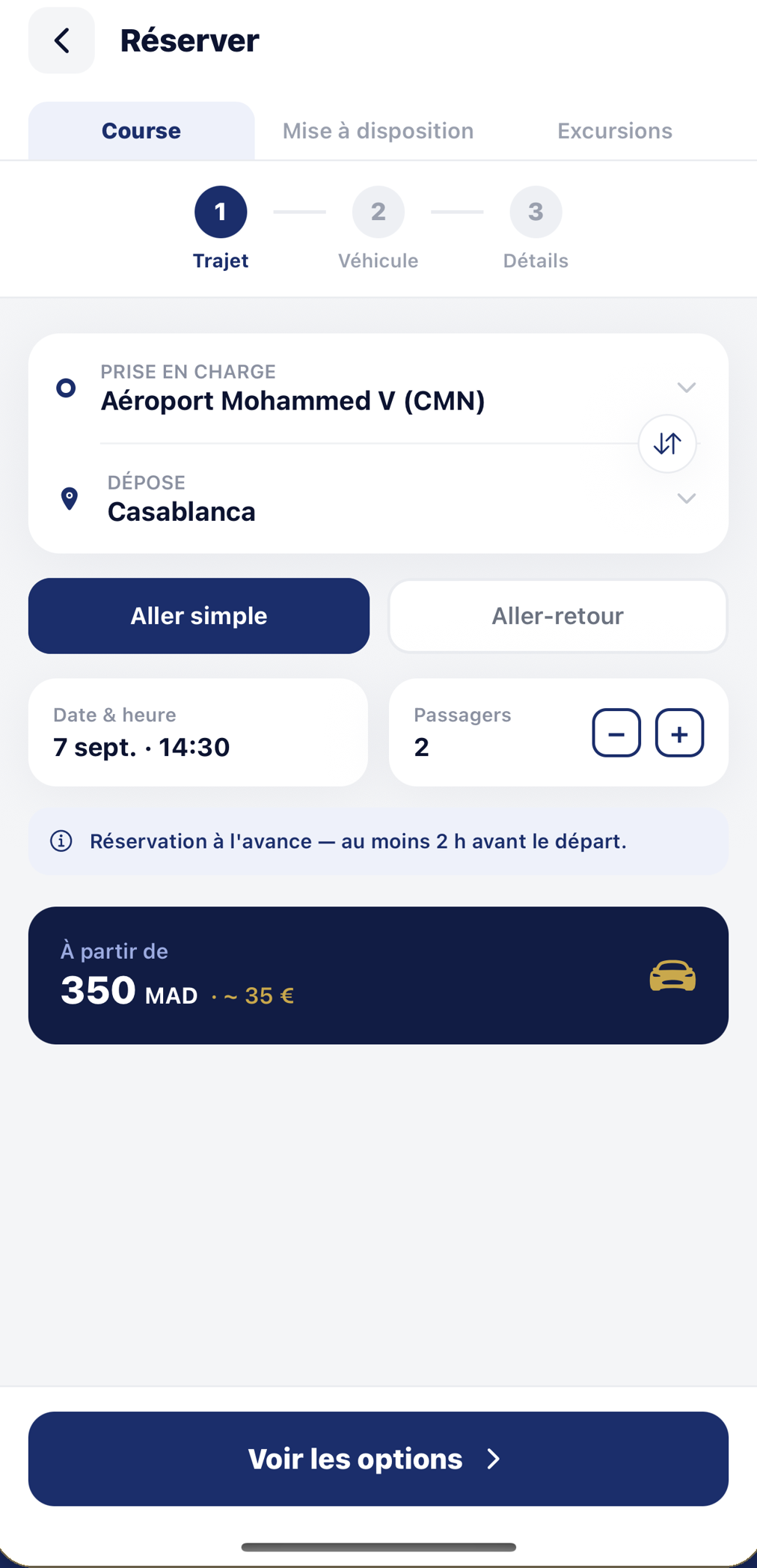 Application Omar Shuttle — réservez votre transfert aéroport